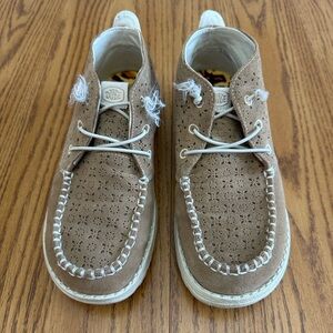 Hey Dude Brown Perforated Casual Shoes with cheetah insole 7W